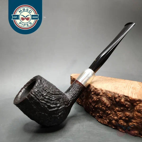 Pre-1970 Savinelli Punto Oro 1028 Sandblasted Billiard Estate Briar Pipe, Italian Estates