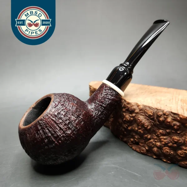 Nathan Armentout Sandblasted Apple w/ Fossilized Mammoth Handmade Briar Pipe, New