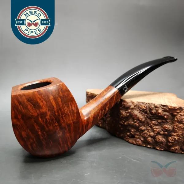 Bjarne Handmade Smooth Panel Brandy Estate Briar Pipe, Danish Estates