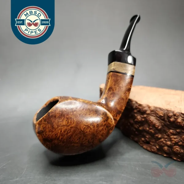Mike Couch Smooth Blowfish w/ Spalted Tamarind Estate Briar Pipe, American Estates