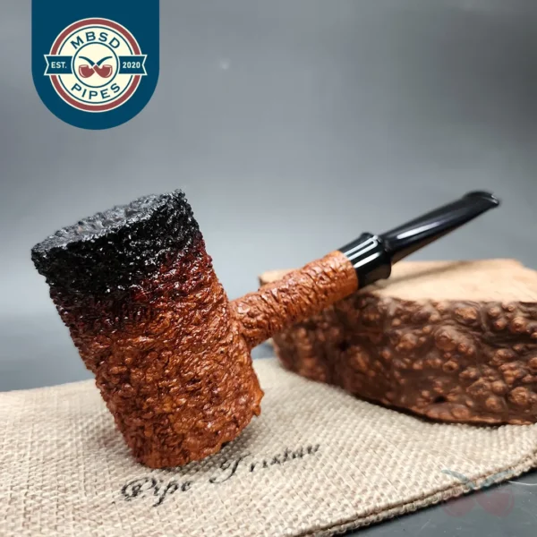Pipe Tristan Granite Rusticated Poker Handmade Briar Pipe, New