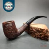1961 Dunhill Shell 120 Sandblasted Bent Billiard Estate Briar Pipe, English Estates