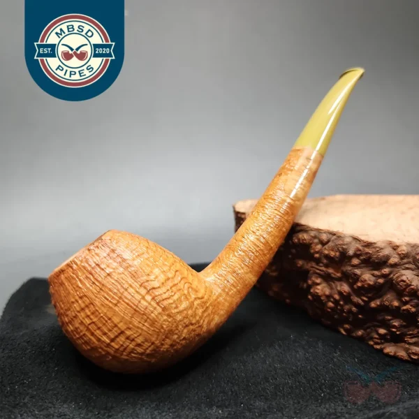 Chris Morgan Sandblasted Long Shank Egg Handmade Briar Pipe, New
