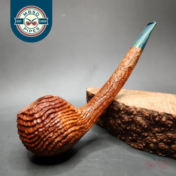 Chris Morgan Sandblasted Arbutus Long Shank Apple Handmade Briar Pipe, New