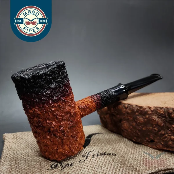 Pipe Tristan Granite Rusticated Poker Handmade Briar Pipe, New