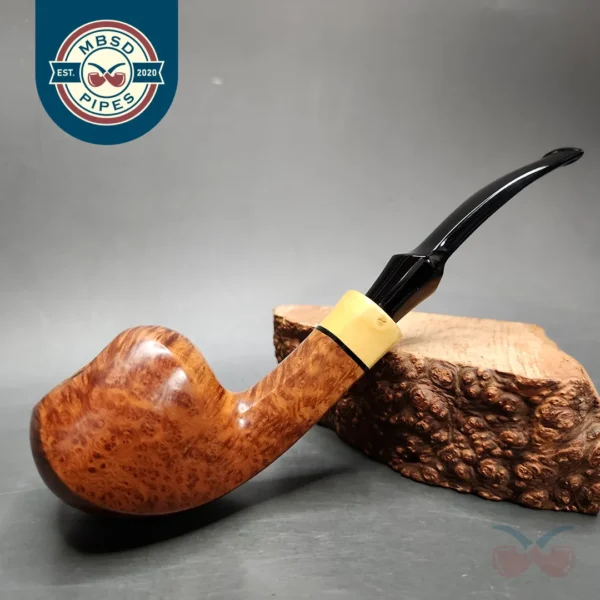 WO Larsen Pearl Smooth Panel Pear Estate Briar Pipe, Danish Estates