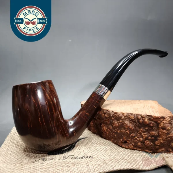 Pipe Tristan LC Smooth Swan Neck Billiard Handmade Briar Pipe, New