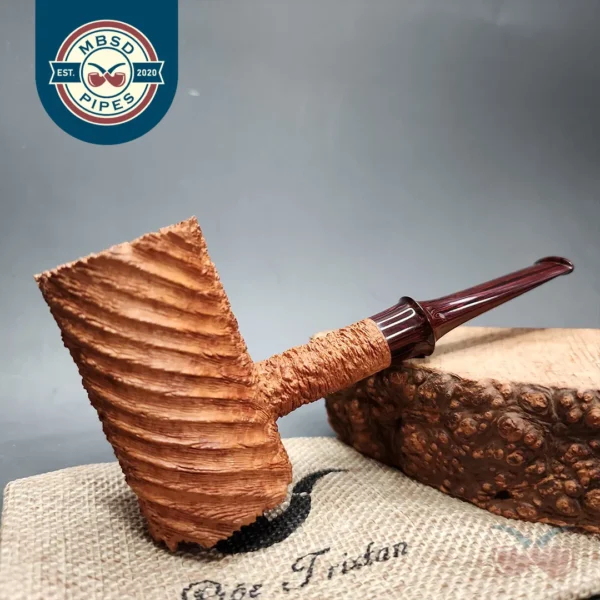 Pipe Tristan Ammonite Rusticated Poker Sitter Handmade Briar Pipe, New