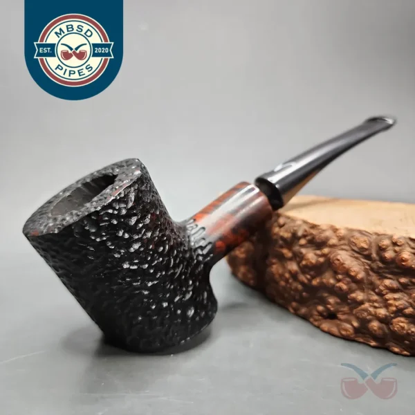 Nording Rusticated Poker Estate Briar Pipe, Danish Estates