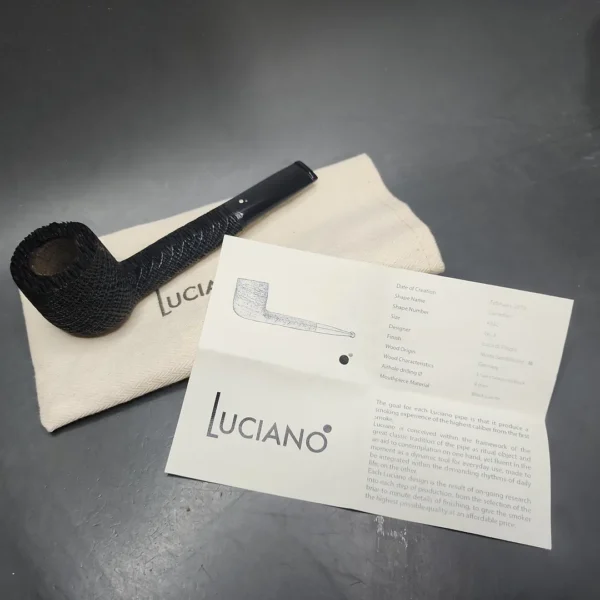 Luciano Sandblasted Morta Canadian Estate Pipe, Unsmoked - Image 3