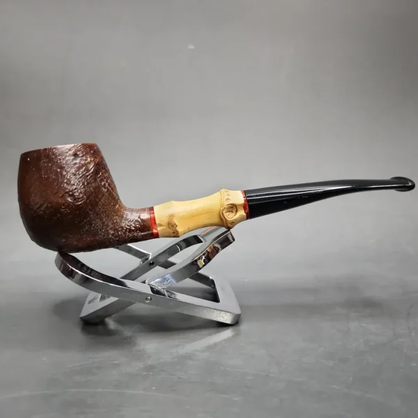 HS Studio Roadtown Sandblasted Bamboo Apple Estate Briar Pipe, Unsmoked - Image 3