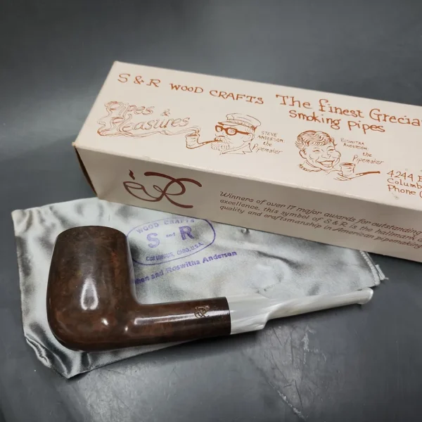 S&R Wood Craft Smooth Saddle Billiard Estate Briar Pipe, Unsmoked - Image 3