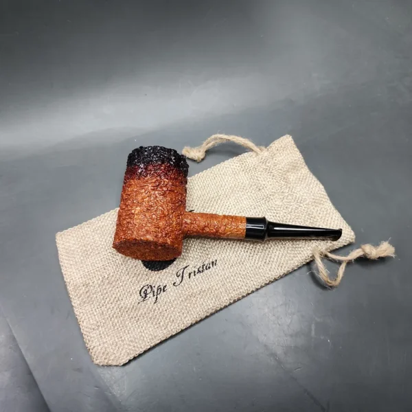 Pipe Tristan Granite Rusticated Poker Handmade Briar Pipe, New - Image 3