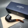 Savinelli Ottagono 111 Sandblasted Panel Bent Billiard Briar Pipe, 6mm (477/600) - Image 3