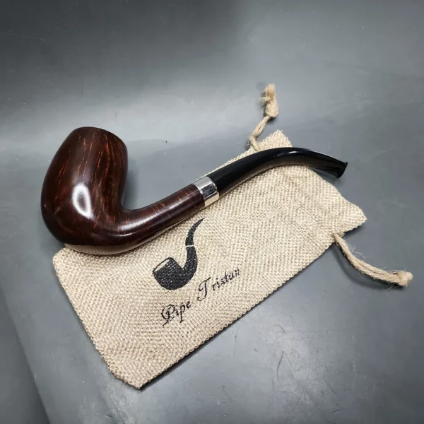 Pipe Tristan LC Smooth Swan Neck Billiard Handmade Briar Pipe, New - Image 3