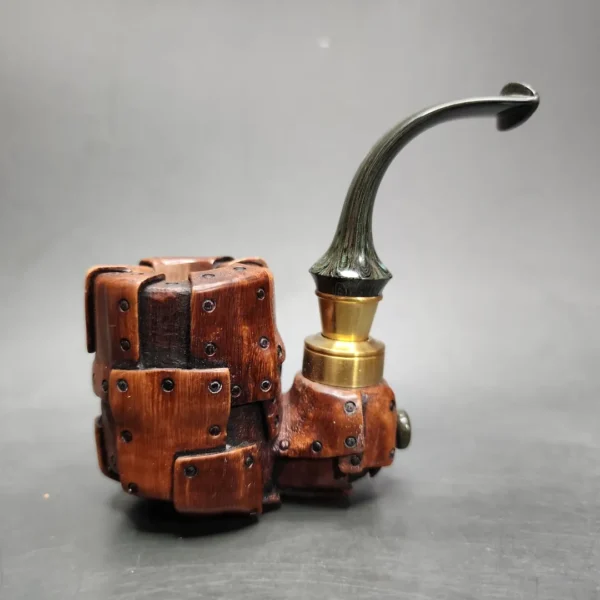 Moonlight "Steampunk" Oom Paul Sitter Handmade Briar Pipe, New - Image 3