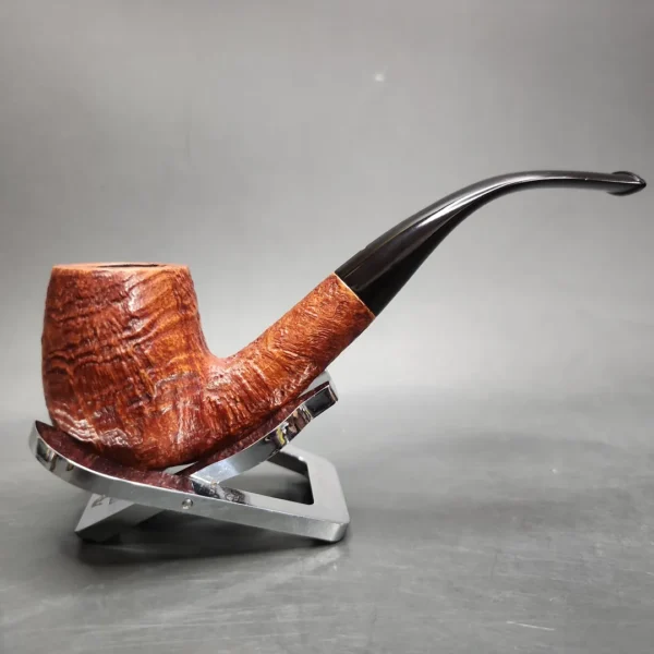 Savinelli Punto Oro 602 Sandblasted Bent Billiard Estate Briar Pipe, Italian Estates - Image 3