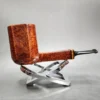 Piero Vitale Smooth Panel Billiard w/ Olive Wood (Moon) Handmade Briar Pipe, New - Image 4