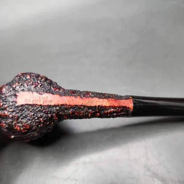 Castello Sea Rock "Amicizia" Rusticated Billiard Estate Briar Pipe, Italian Estates - Image 4