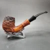 Mauro Armellini Rusticated Bent Billiard Estate Briar Pipe, Italian Estates - Image 4
