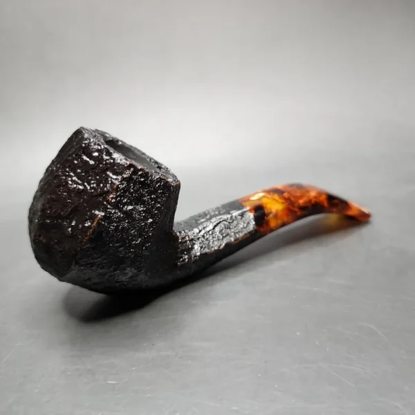 Savinelli Ottagono 111 Sandblasted Panel Bent Billiard Briar Pipe, 6mm (477/600) - Image 4