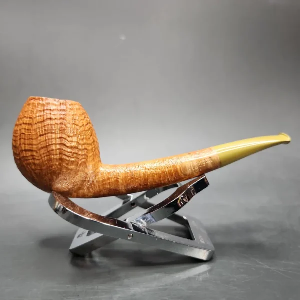 Chris Morgan Sandblasted Long Shank Egg Handmade Briar Pipe, New - Image 4