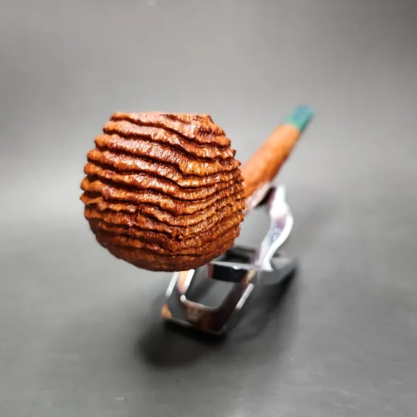 Chris Morgan Sandblasted Arbutus Long Shank Apple Handmade Briar Pipe, New - Image 4