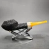 Pipe Tristan Rusticated Squat Bulldog Handmade Briar Pipe, New - Image 4