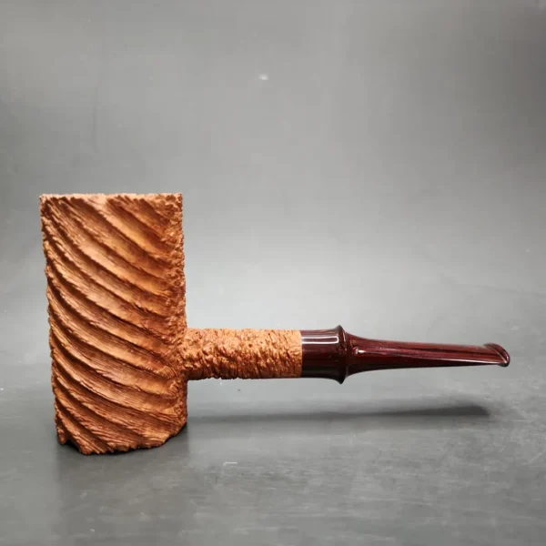Pipe Tristan Ammonite Rusticated Poker Sitter Handmade Briar Pipe, New - Image 4