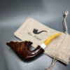 Pipe Tristan Smooth Fleur Freehand w/ Durat Handmade Briar Pipe, New - Image 4