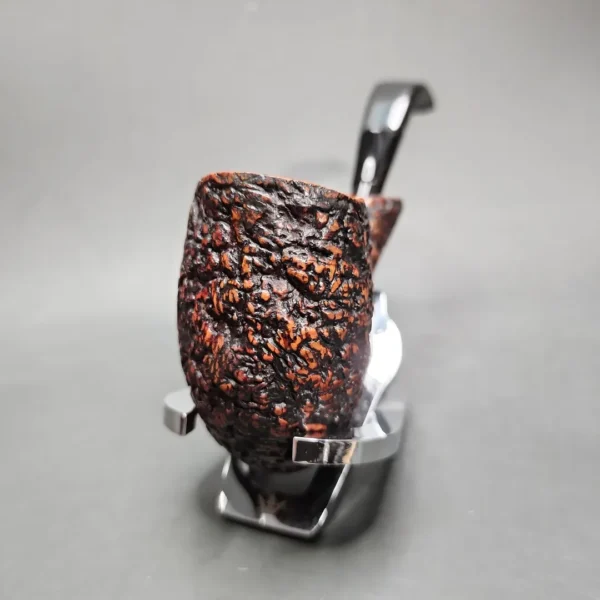 Castello Sea Rock KKKK 293 Rusticated Bent Egg Estate Briar Pipe, Italian Estates - Image 4