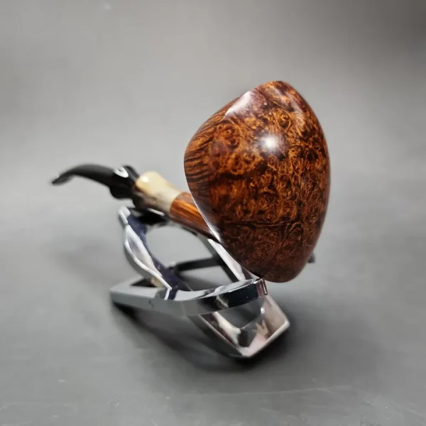 Wandi Riyadi Smooth Elephant's Foot w/ Horn Estate Briar Pipe, Unsmoked - Image 5