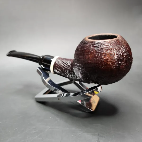 Nathan Armentout Sandblasted Apple w/ Fossilized Mammoth Handmade Briar Pipe, New - Image 5