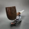 S&R Wood Craft Smooth Saddle Billiard Estate Briar Pipe, Unsmoked - Image 5