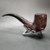 1961 Dunhill Shell 120 Sandblasted Bent Billiard Estate Briar Pipe, English Estates - Image 5