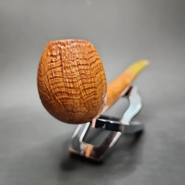 Chris Morgan Sandblasted Long Shank Egg Handmade Briar Pipe, New - Image 5
