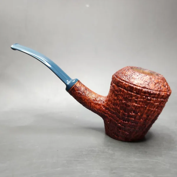 Chris Morgan Signature Sandblasted Cherrywood Sitter Handmade Briar Pipe, New - Image 5