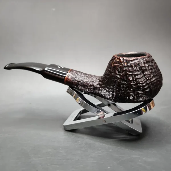 Sasieni 4 Dot Ruff Root Dark Sandblasted Diplomat Estate Briar Pipe, English Estates - Image 5