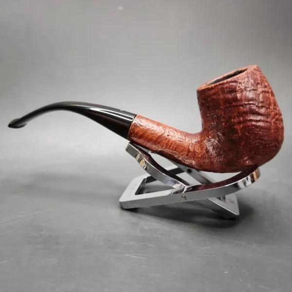 Savinelli Punto Oro 602 Sandblasted Bent Billiard Estate Briar Pipe, Italian Estates - Image 5