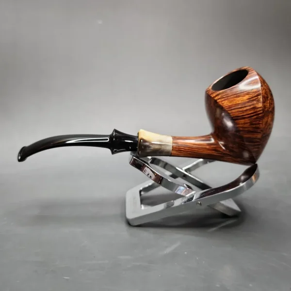 Wandi Riyadi Smooth Elephant's Foot w/ Horn Estate Briar Pipe, Unsmoked - Image 6