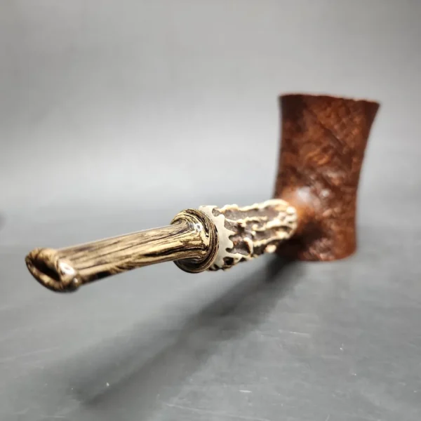 La Biota Sandblasted Poker w/ Antler Handmade Briar Pipe, New - Image 6