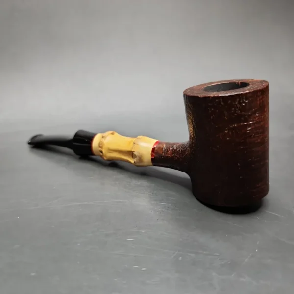 HS Studio Roadtown Sandblasted Bamboo Poker Estate Briar Pipe, Unsmoked - Image 6