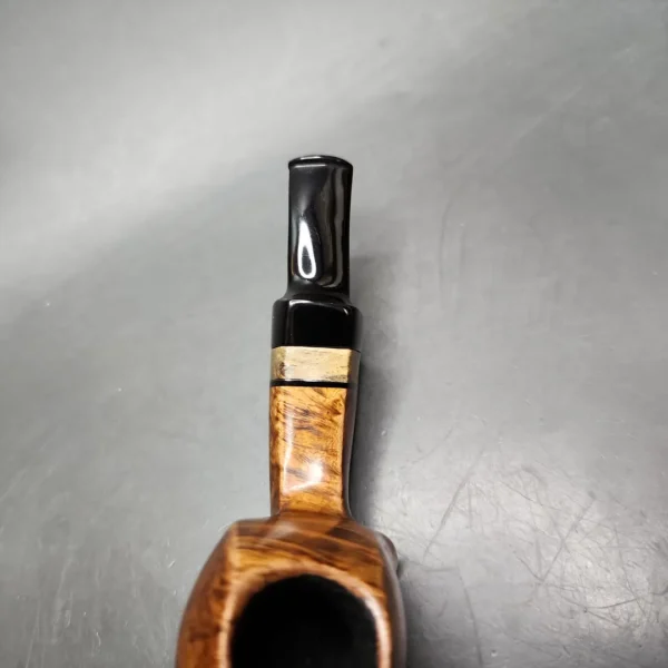 Mike Couch Smooth Blowfish w/ Spalted Tamarind Estate Briar Pipe, American Estates - Image 6