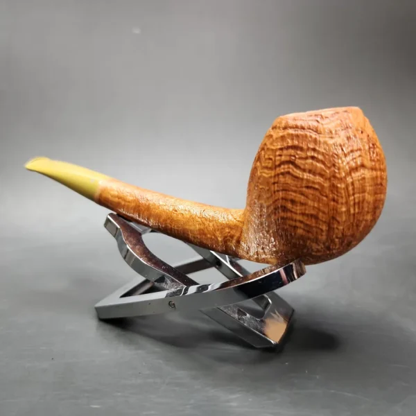 Chris Morgan Sandblasted Long Shank Egg Handmade Briar Pipe, New - Image 6