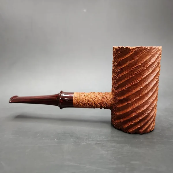 Pipe Tristan Ammonite Rusticated Poker Sitter Handmade Briar Pipe, New - Image 6