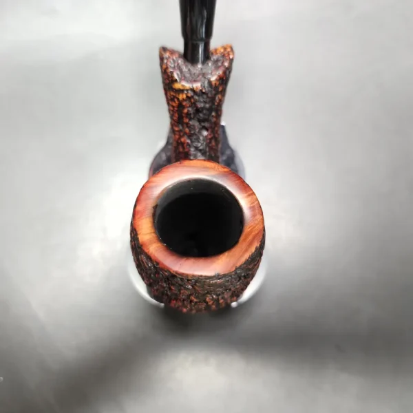 Castello Sea Rock KKKK 293 Rusticated Bent Egg Estate Briar Pipe, Italian Estates - Image 6