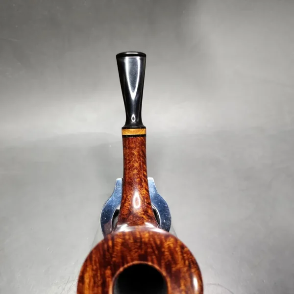 Piero Vitale Smooth Horn w/ Olive Wood (Sun) Handmade Briar Pipe, New - Image 7