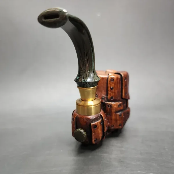 Moonlight "Steampunk" Oom Paul Sitter Handmade Briar Pipe, New - Image 7