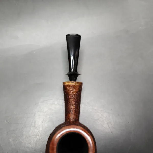 Piero Vitale Sandblasted Volcano w/ Cocobolo (Two Star) Handmade Briar Pipe, New - Image 7