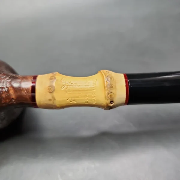 HS Studio Roadtown Sandblasted Bamboo Apple Estate Briar Pipe, Unsmoked - Image 8